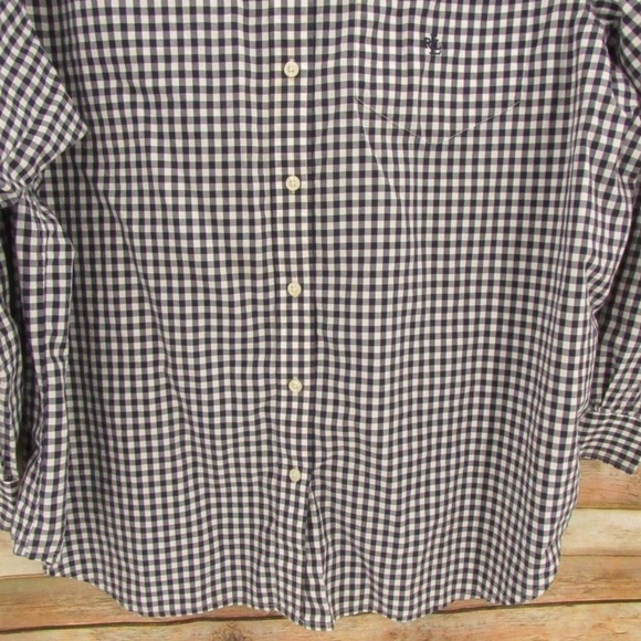 Lauren Ralph Lauren Gingham Navy/White Blouse 2X - Picture 11 of 12